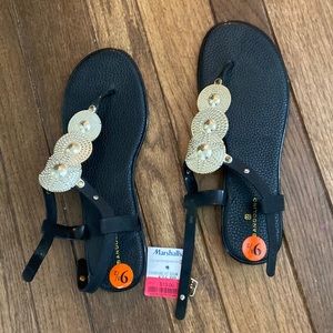 Brand new sandals. Size 9.5. Black and silver